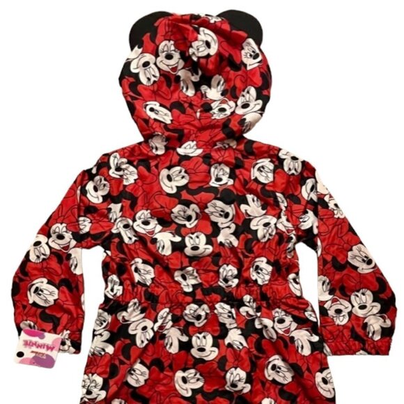 Disney Junior  NWT Girl's Red Minnie Mouse Jacket With Hood Ears Bows Size 6 - Picture 8 of 13